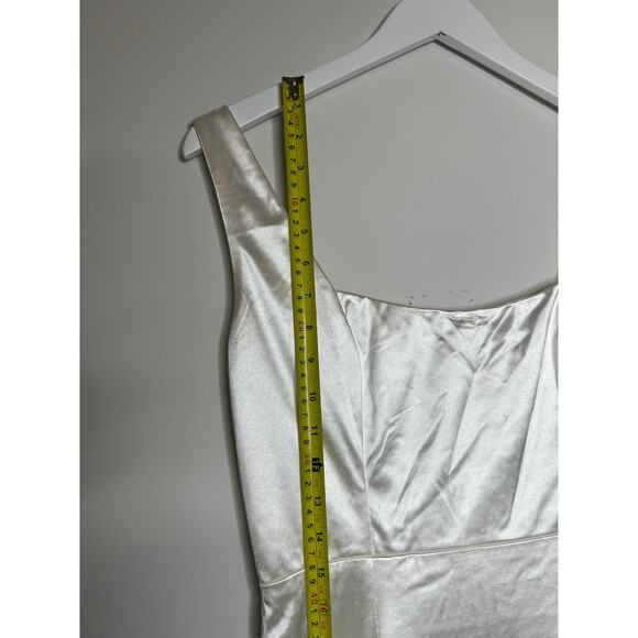 Lulus Size Medium Sensational Promise White Satin Train Maxi Gown Wedding Dress - Picture 13 of 16